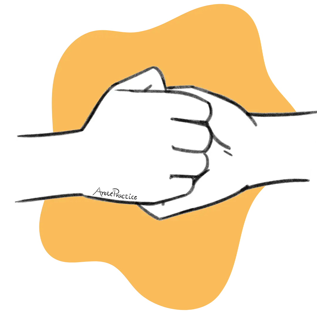 Illustration of hands on beargrip