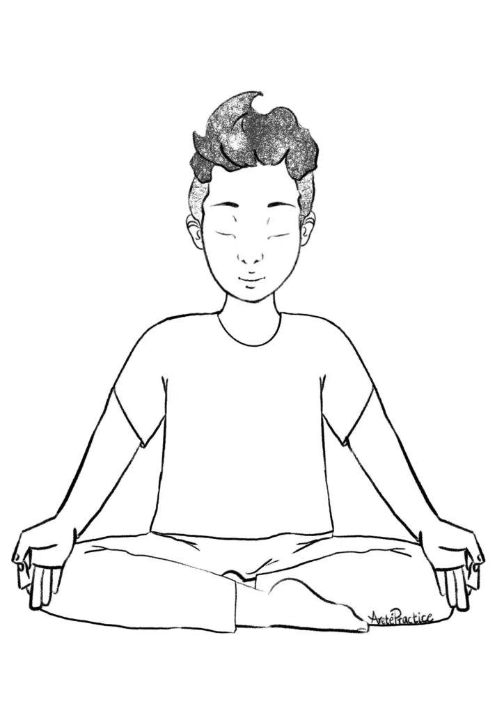 George Sitting in Easy Posture and in Gyan Mudra