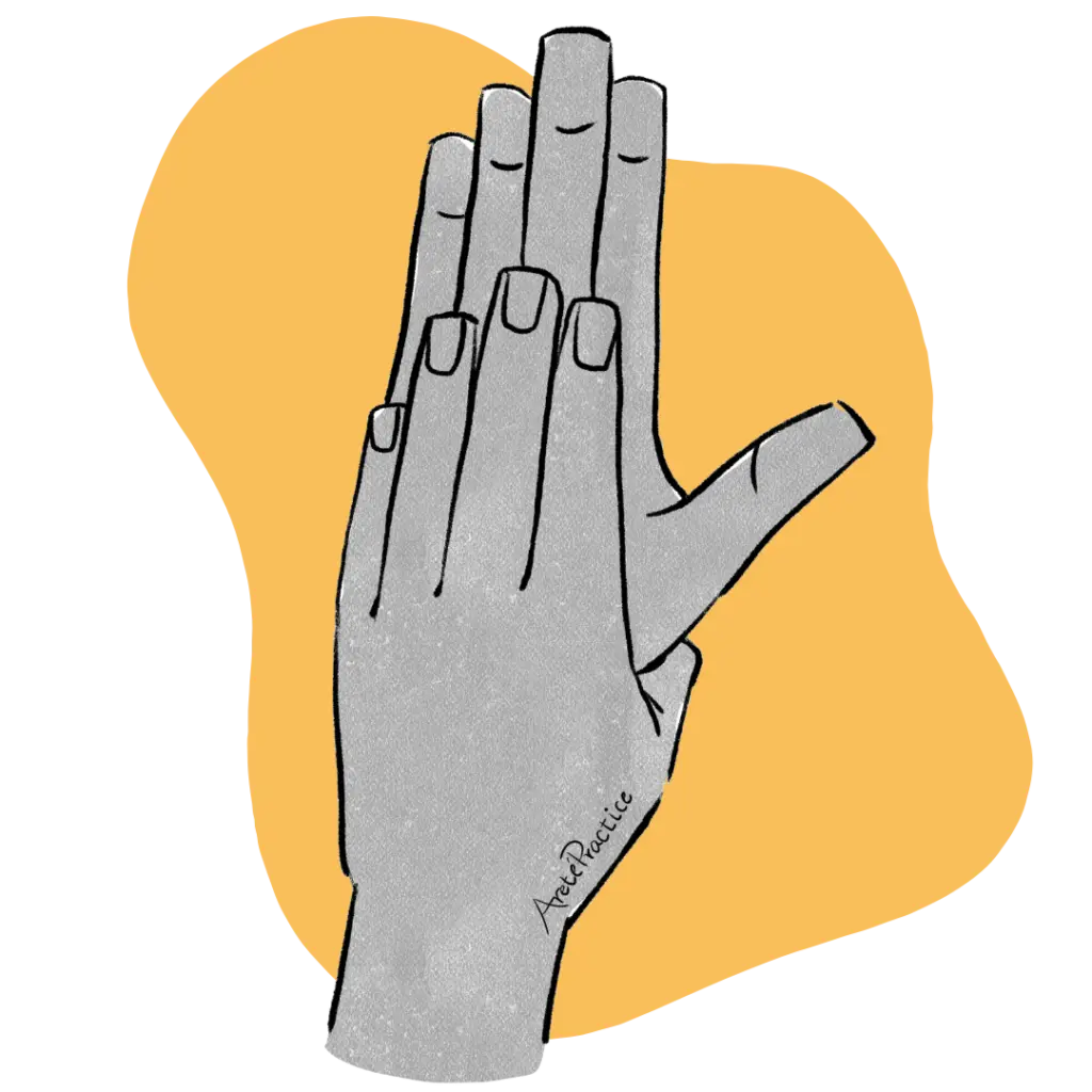 Mudra para hacer la meditación Panj Graani Kriya