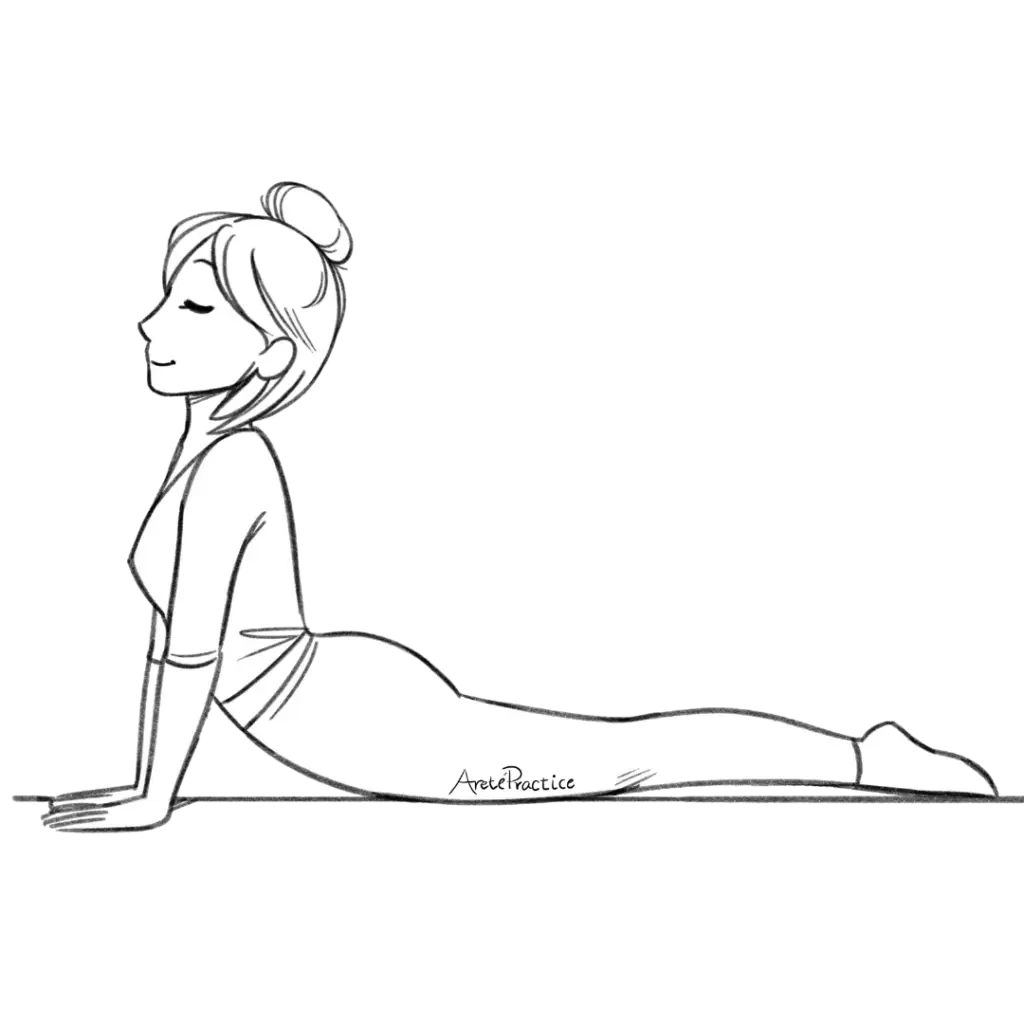Illustration of Helen doing cobra pose