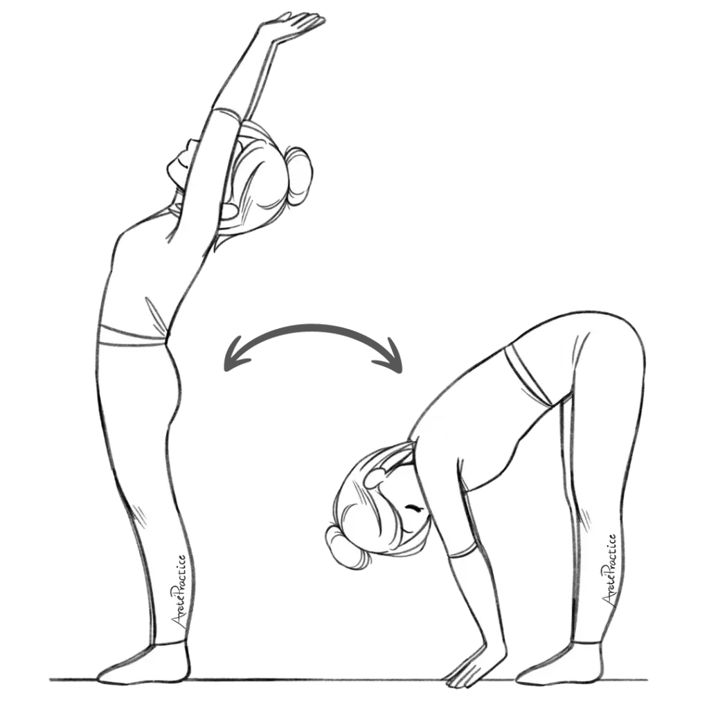 Illustration of Helen doing standing frontal bend