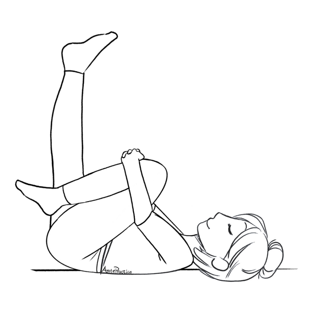 Illustration of Helen laying down doing single left lift.