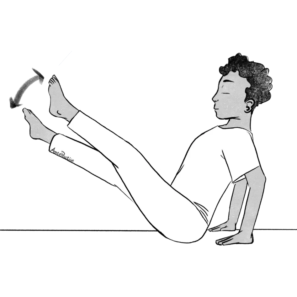 Illustration of Jerry doing criss cross leg movement.