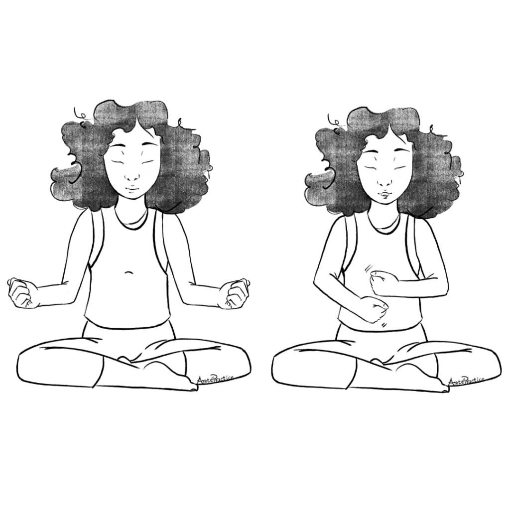 Illustration of movement for Dispel Inner Anger meditation