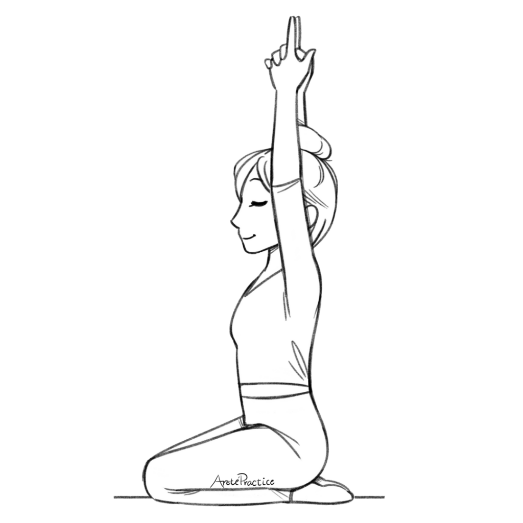 Ilustración de Helen haciendo Sat Kriya