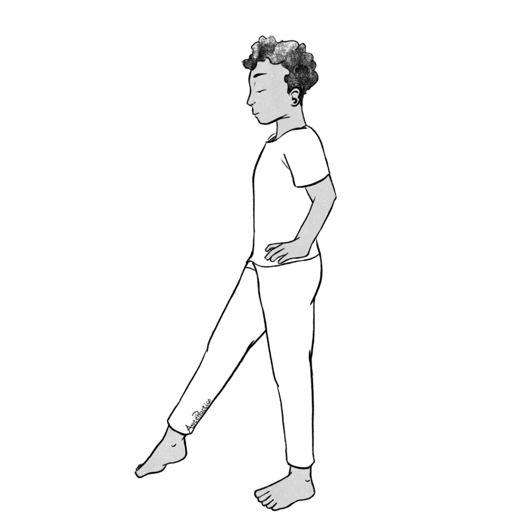 Illustration of Jerry doing leg kicks.