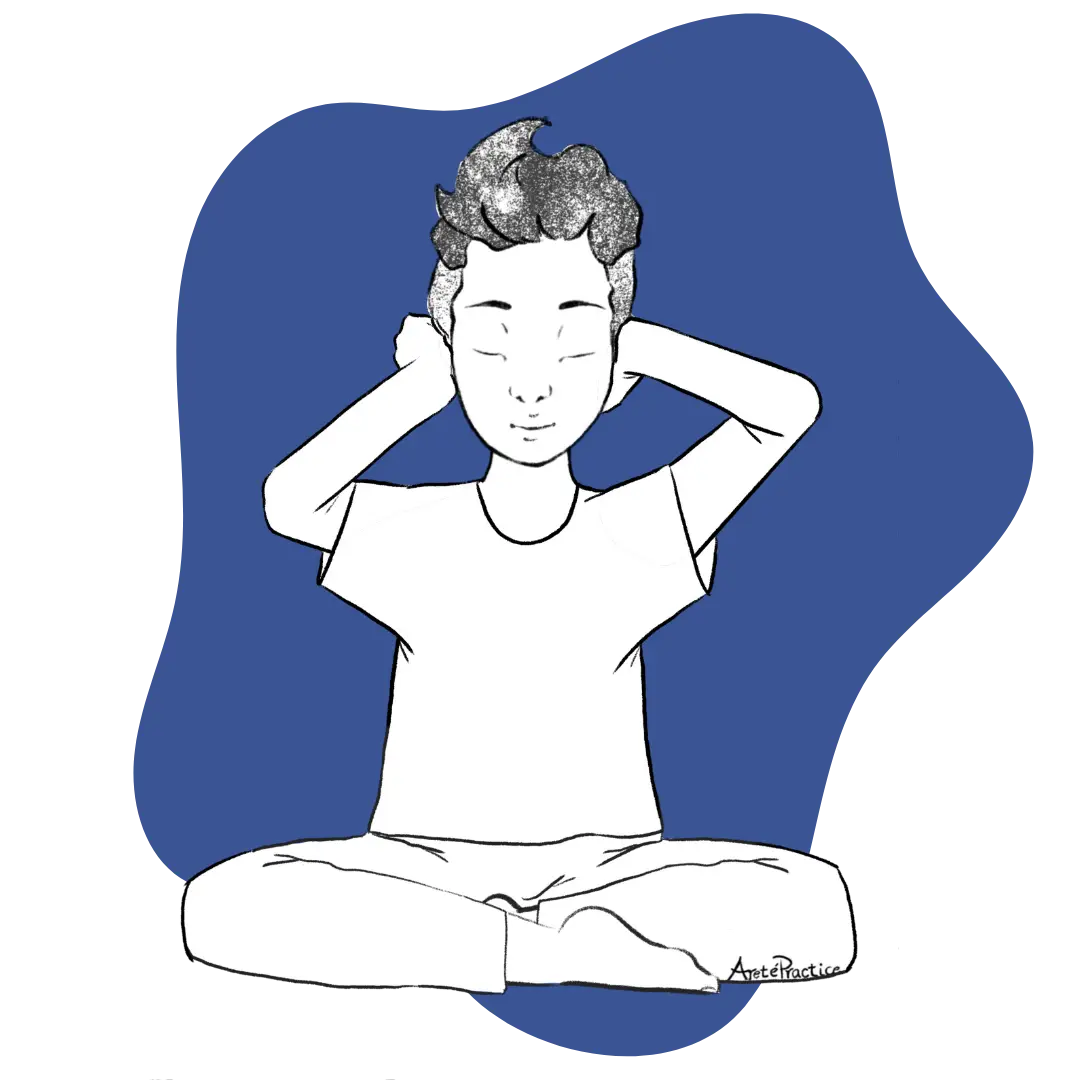 Illustration of George doing the Earthquake Meditation Featured Image