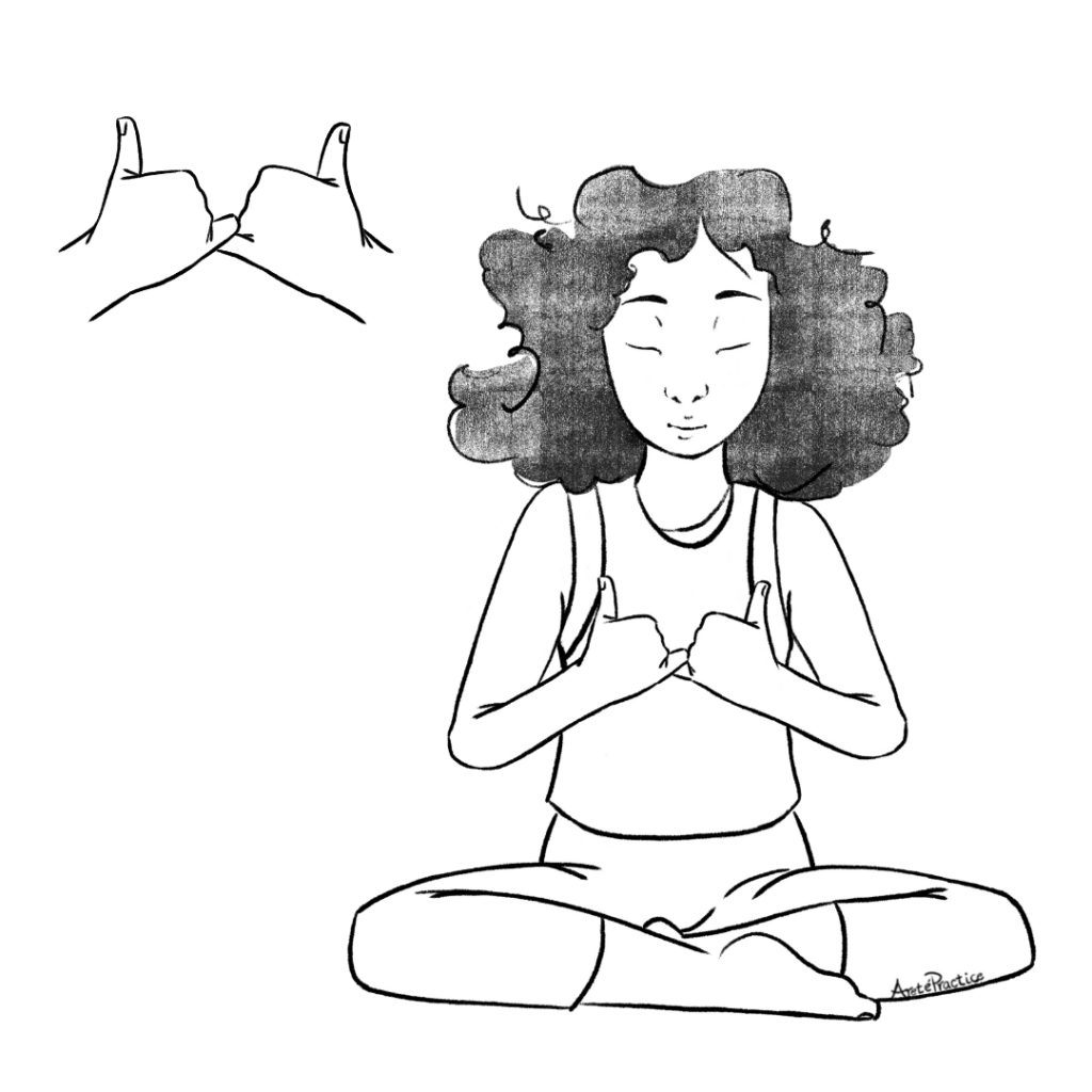 Illustration of Susan doing Stress Set for Adrenals & Kidneys - Exercise 2