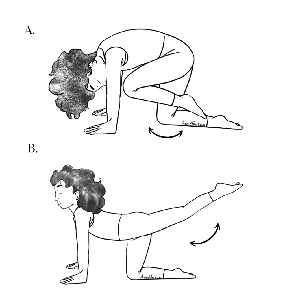 Illustration of Susan doing the Stress set for adrenals and kidneys - Exercise 9