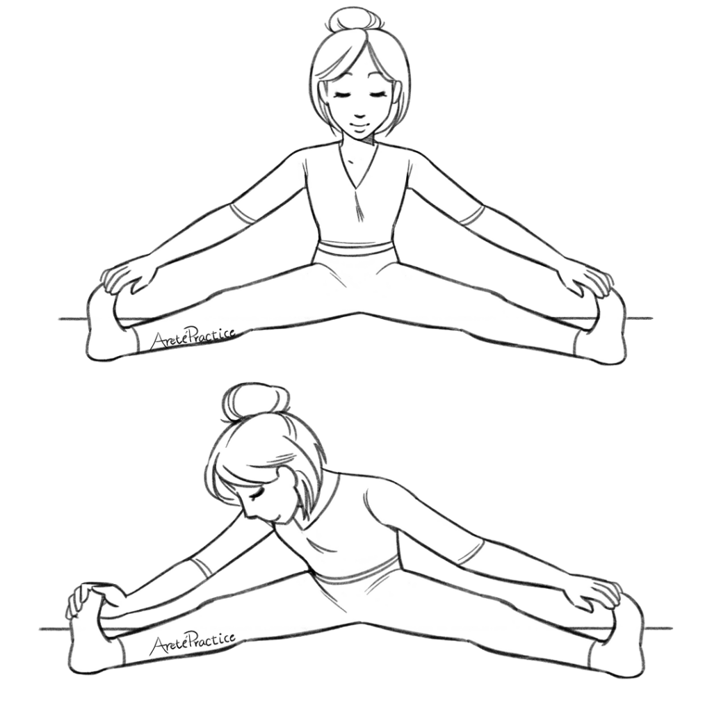 Ilustración de Helen realizando el Despertar a tus Diez Cuerpos - Ejercicio 4