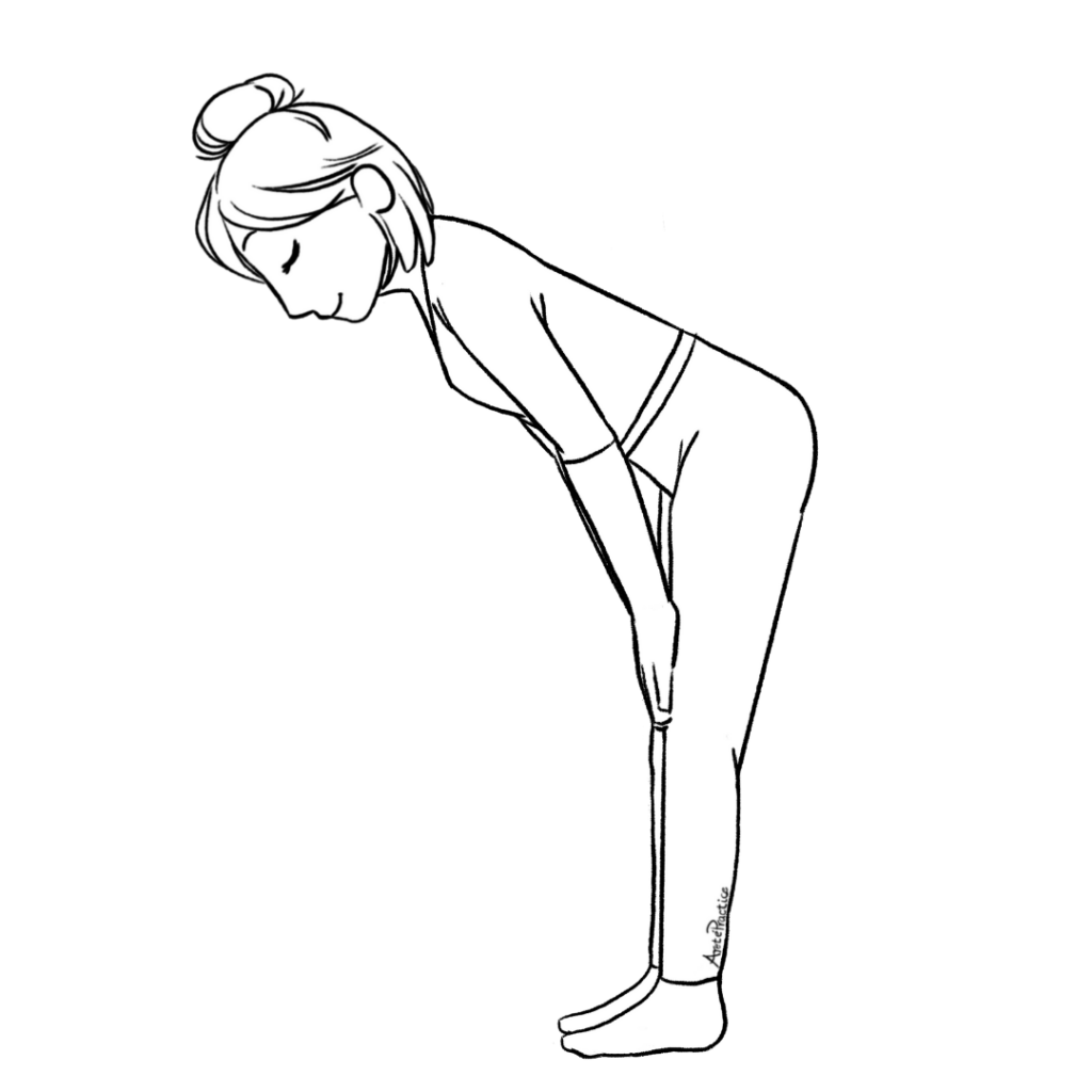 Ilustração de Helen fazendo uma pose em pé com as mãos nas coxas e inclinando-se ligeiramente para a frente