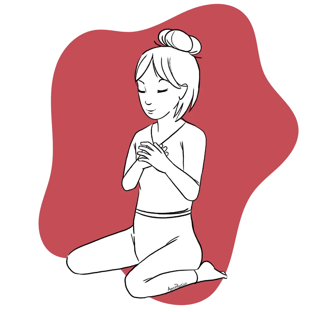 Illustration of Helen doing the Kriya for Alertness  Featured Image