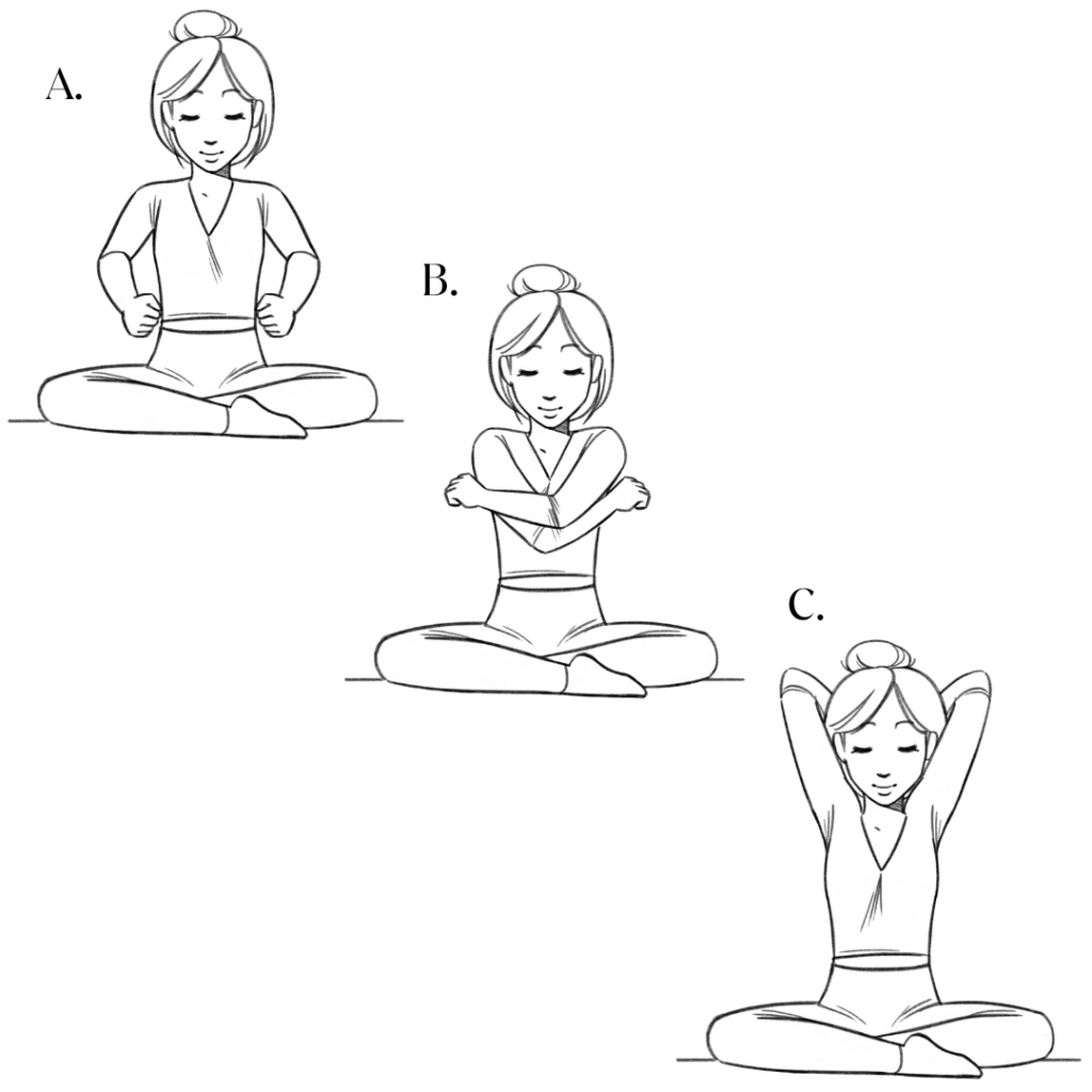 Ilustração de Helen fazendo o Kriya para Sadhana Matinal - Exercício 18