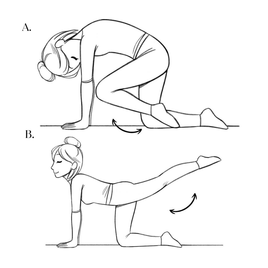 Illustration of Helen doing the Kriya for Morning Sadhana - Exercise 2