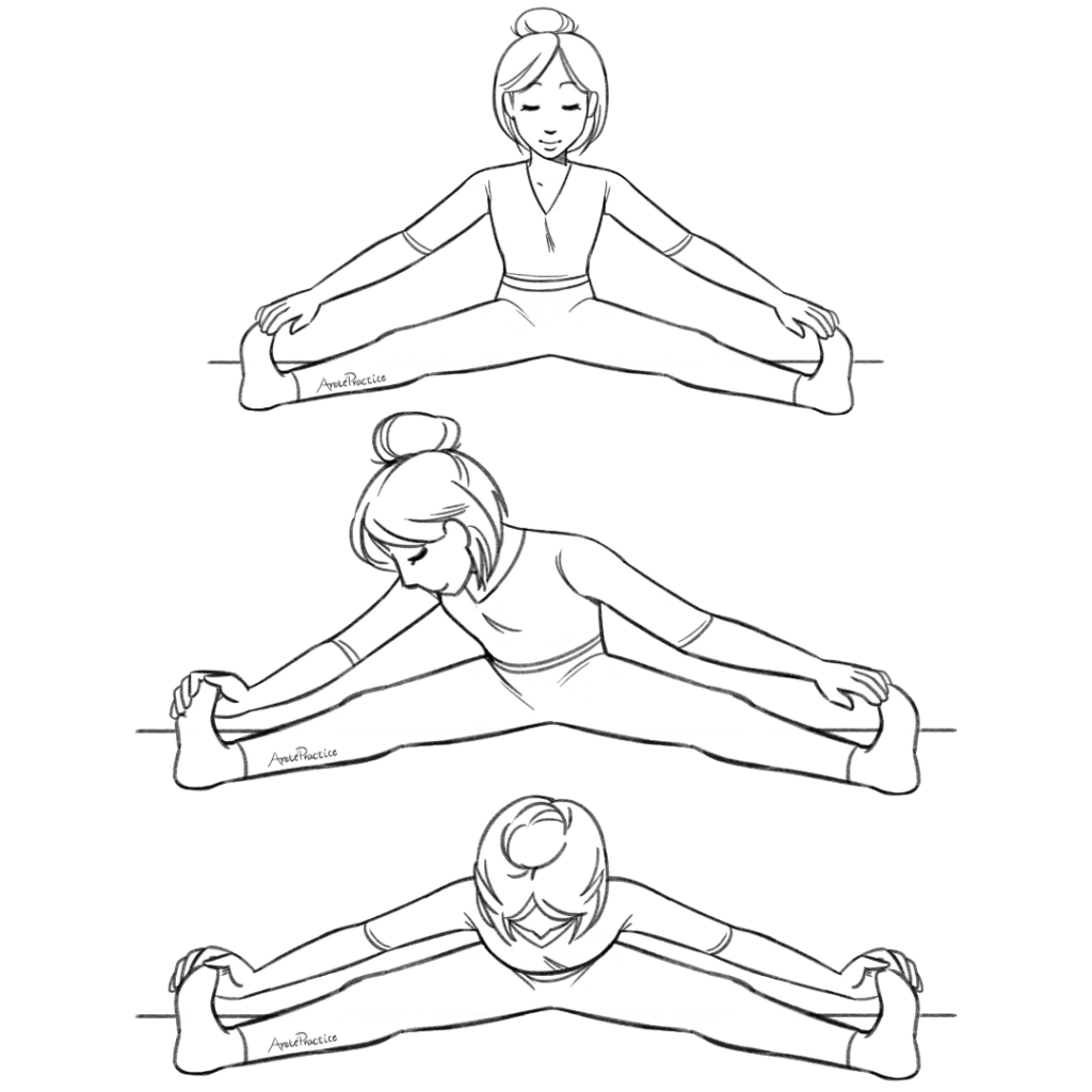 Ilustração de Helen fazendo o Kriya para o Exercício 7 e 8 de Sadhana Matinal