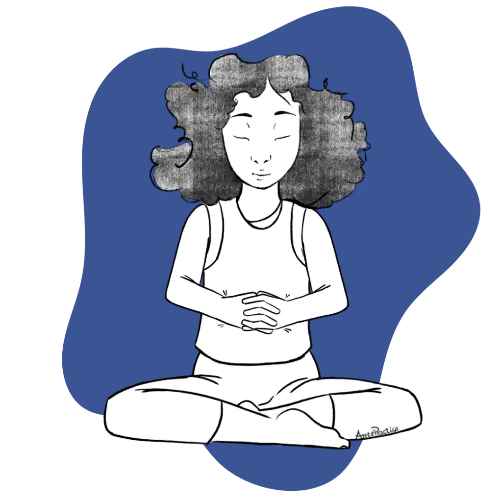 Illustration of Susan doing the Naad Meditation for Integrating the Shadow Featured Image