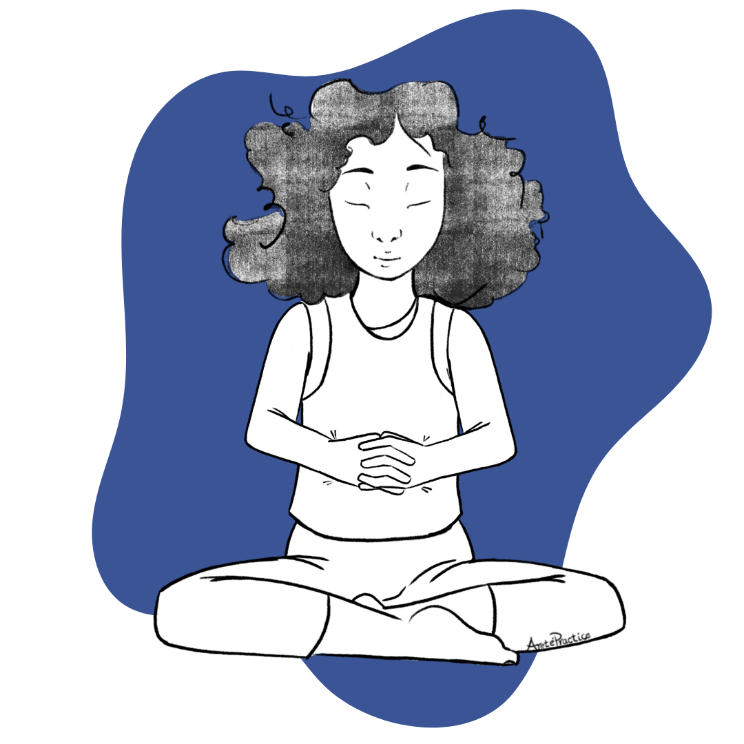 Illustration of Susan doing the Naad Meditation for Integrating the Shadow Featured Image