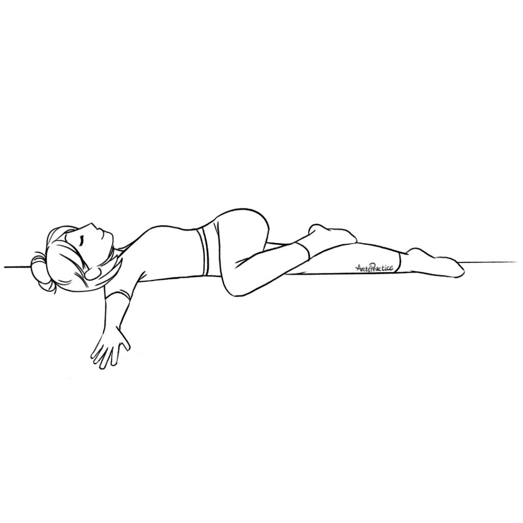Illustration of Helen laying down,