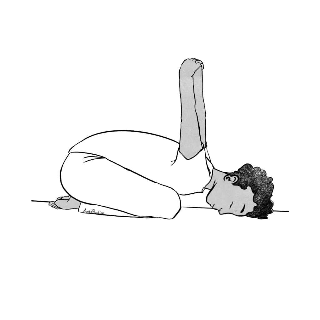 Ilustração de Jerry sentado em pose de rocha com mudra de ioga