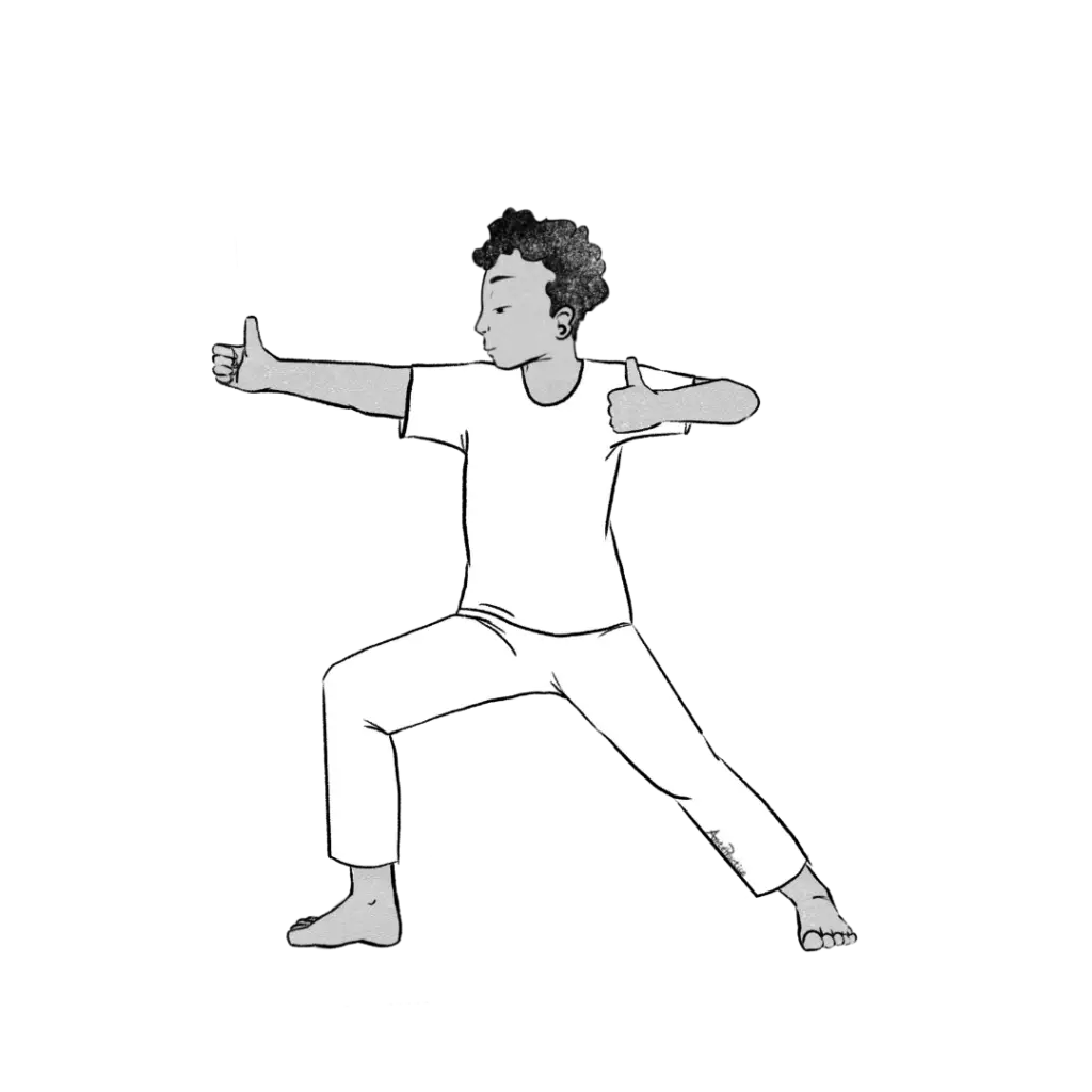 Illustration de Jerry debout, adoptant la pose de l'archer.