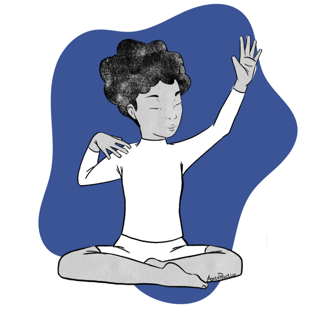 Illustration of Elaine doing the Meditation to Remove Haunting Thoughts - Part 1 Feature Image