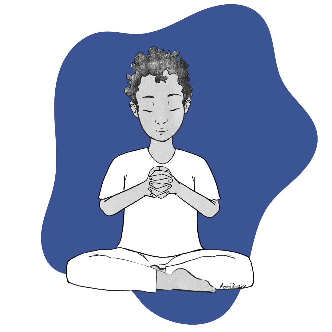 Illustration of Jerry doing the Meditation to Tune the Vagus Nerve - Featured Image