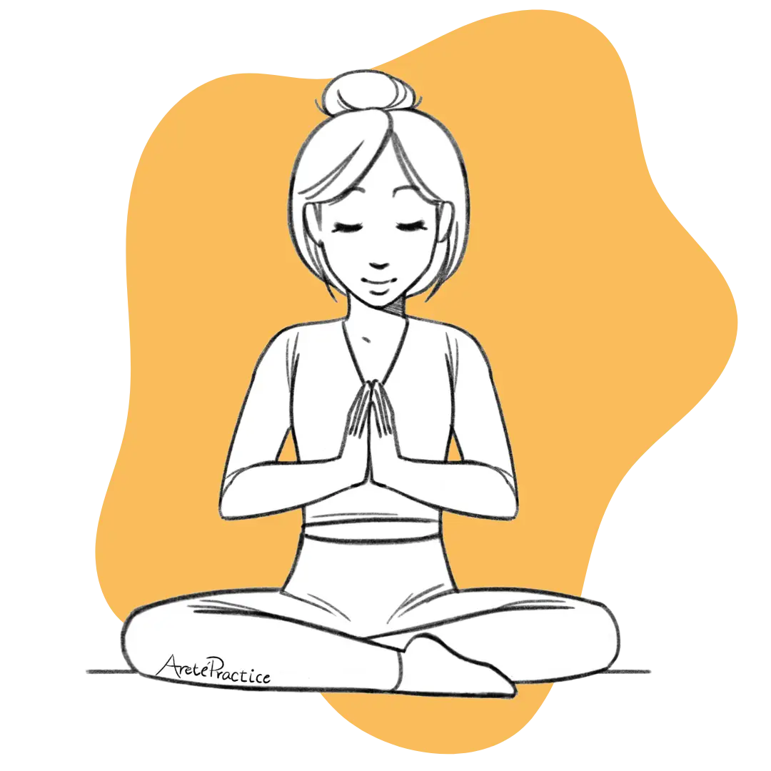 Illustration of Helen doing the Bandhana Kriya - featured Image