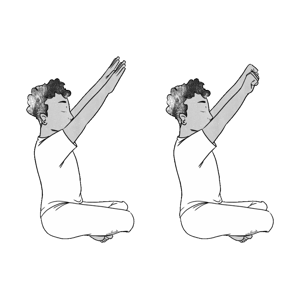 Ilustração de Jerry sentado em pose fácil fazendo flexões de mão