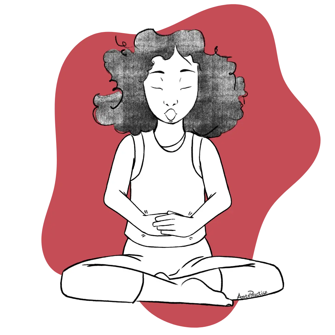 Illustration of Susan doing the Kriya to Conquer Inner Anger and Burn It Out Featured Image