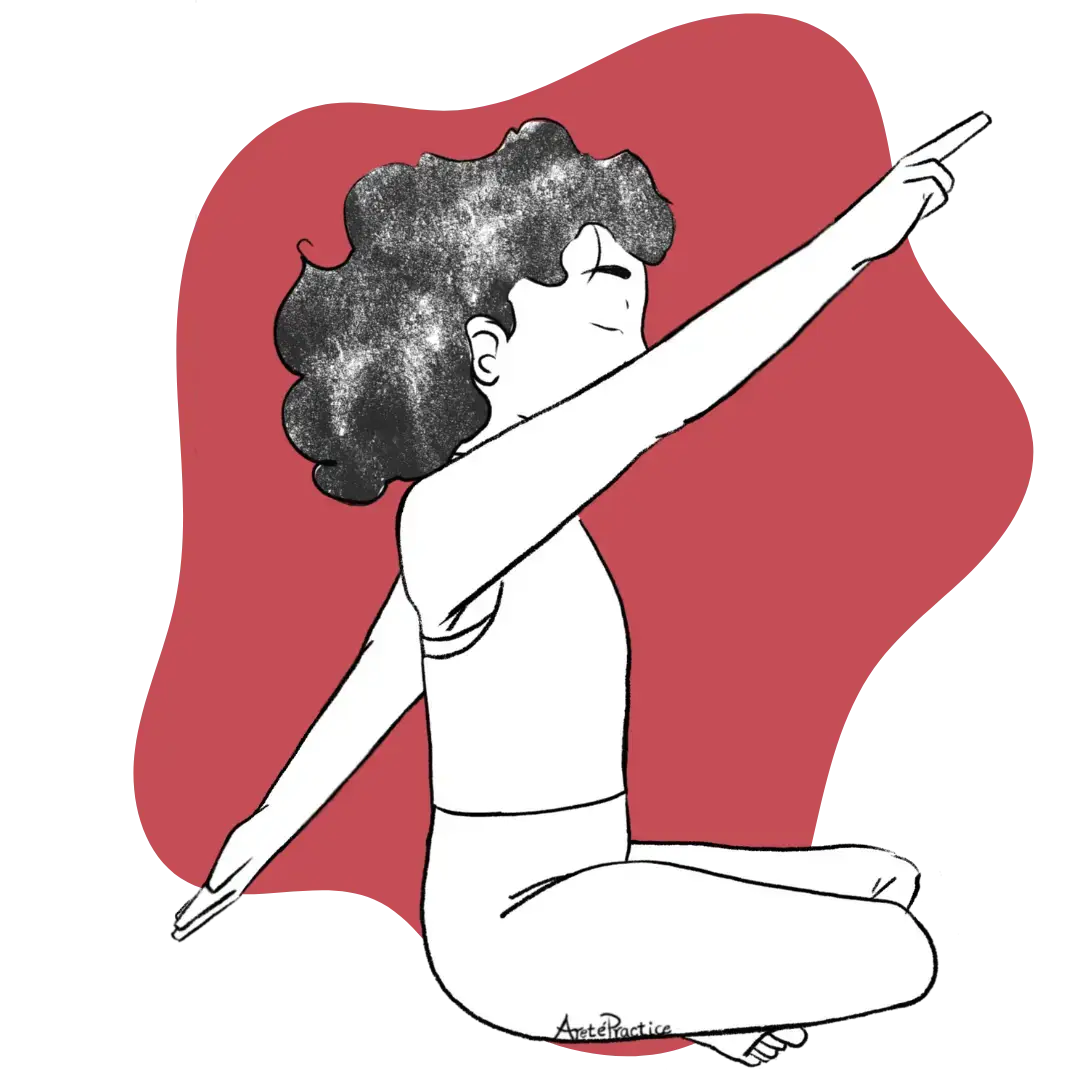 Illustration of Elaine doing the Longevity Kriya Featured Image