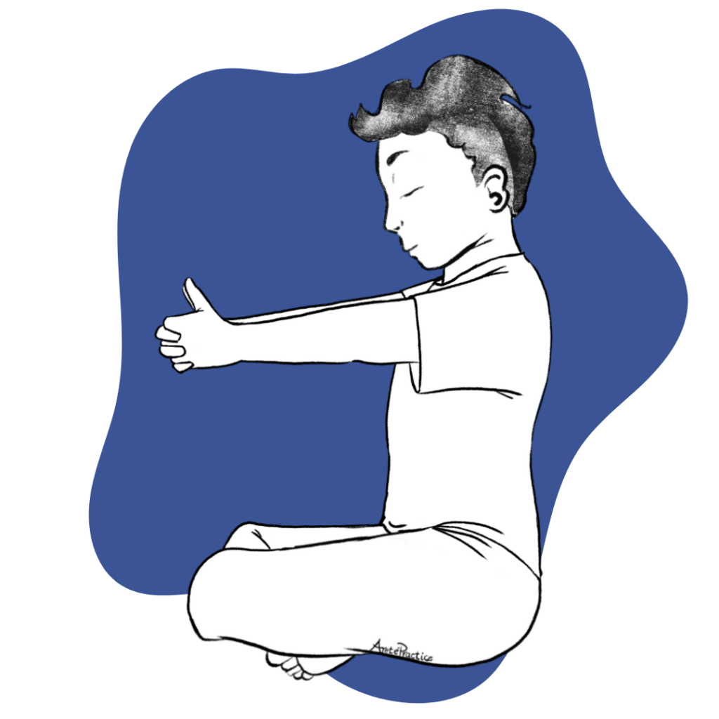 Illustration of George doing the Meditation for the Divine to Speak Through Your Voice - Featured Image