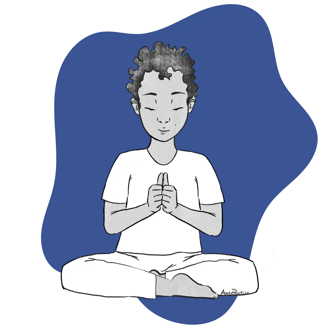 Illustration of Jerry doing the Meditation to Conquer Self-Animosity - featured Image