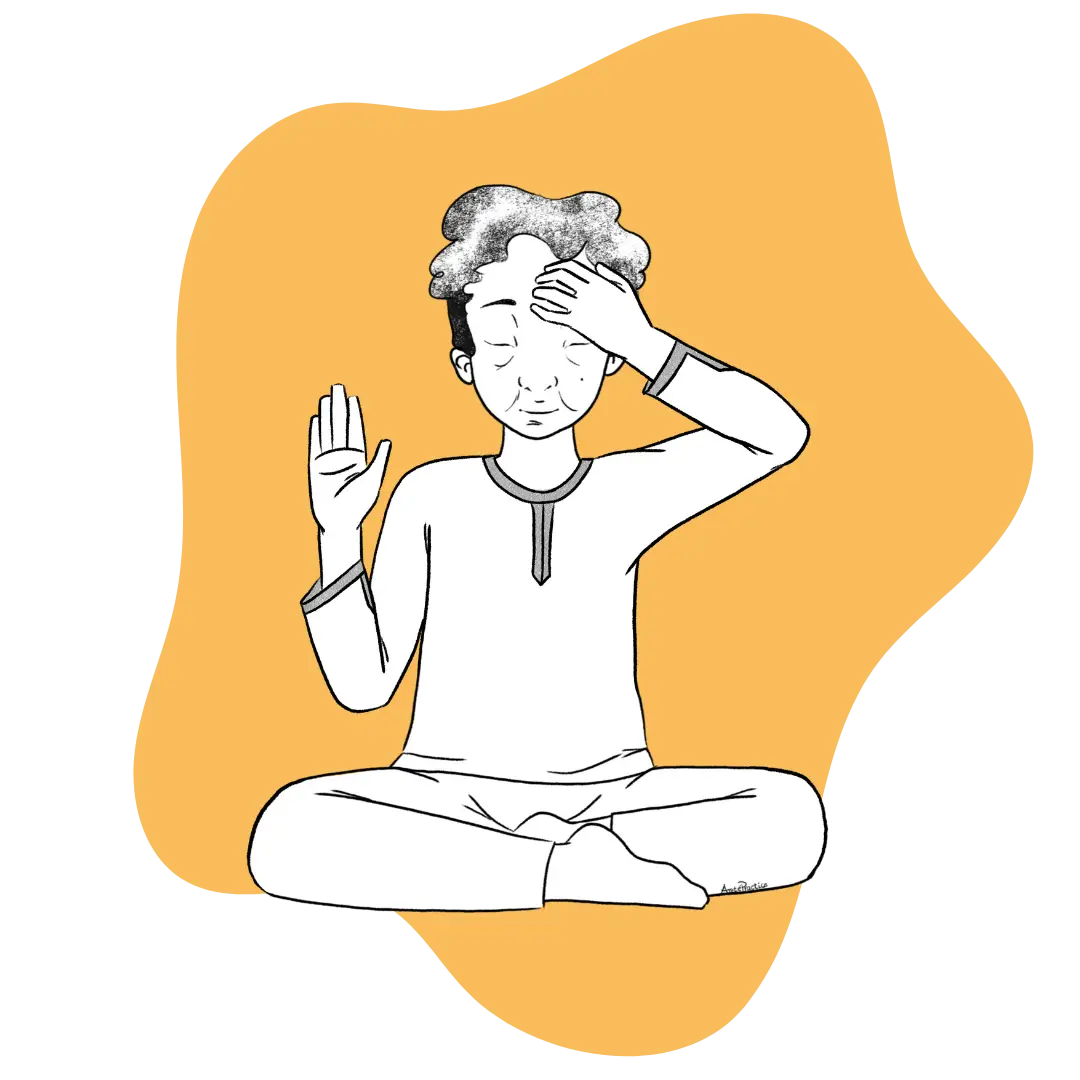 Illustration of Kramer doing the Meditation to Purify the Sushumna - Featured Image