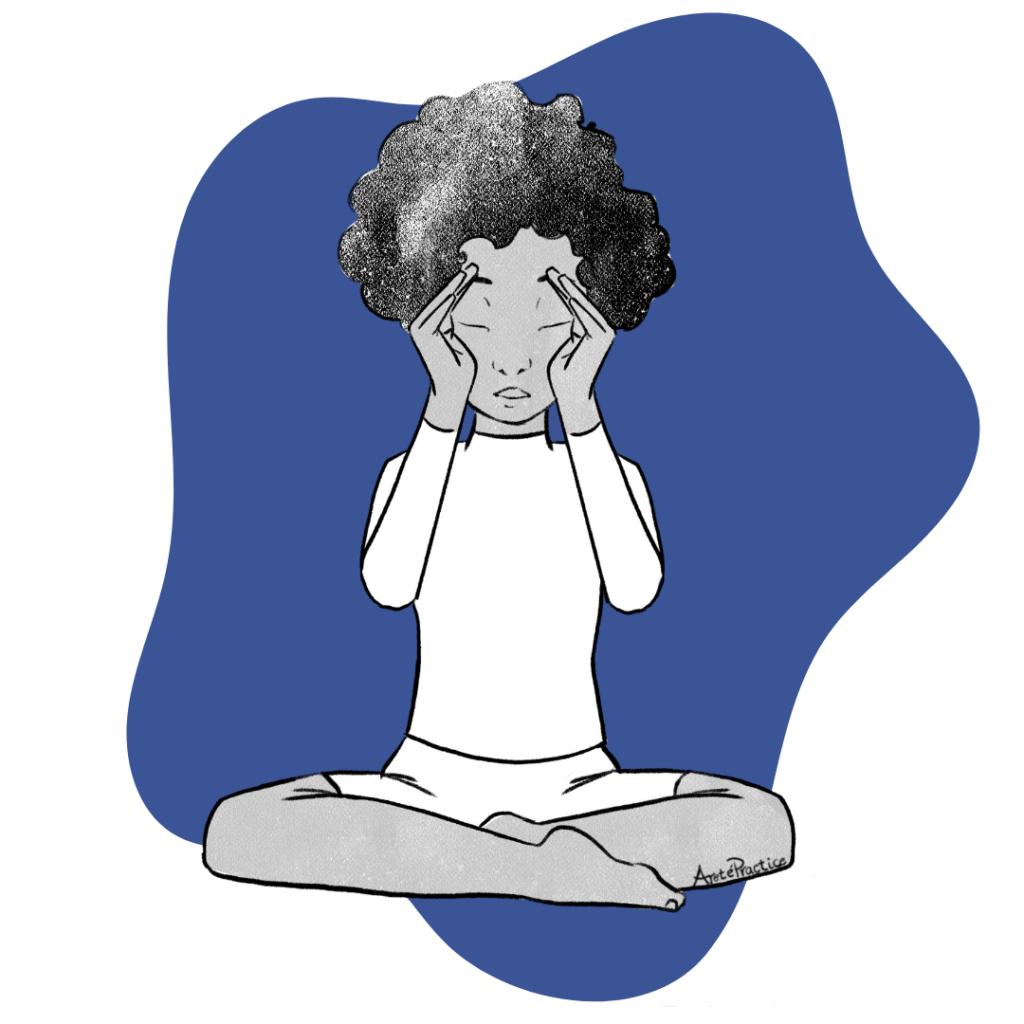 Illustration of Elaine doing the Meditation on the Divine Mother