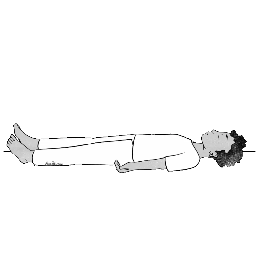 Illustration of Jerry in Savasana pose