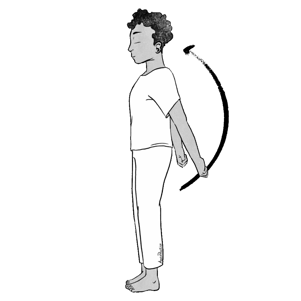 Ilustração de Jerry em pé, balançando os braços para trás e com os polegares em punhos.