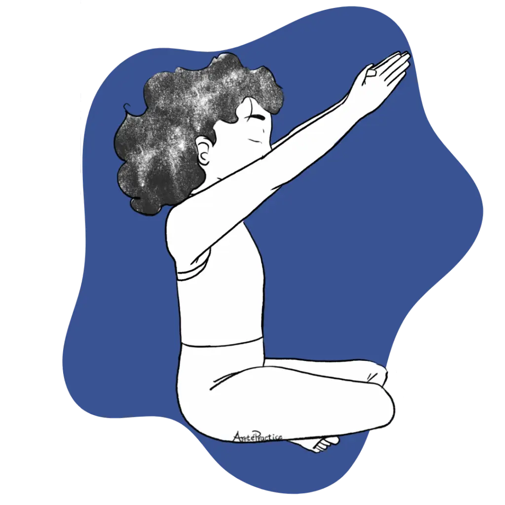 Illustration of Susan doing the Meditation for Protection & Projection from the Heart featured image
