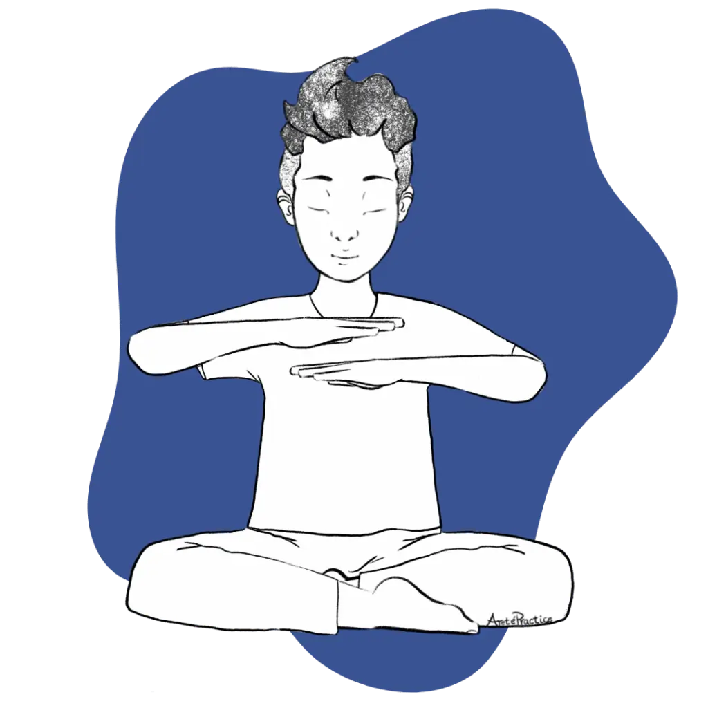 Illustration of George doing the Meditation for Self-Reverence Featured Image