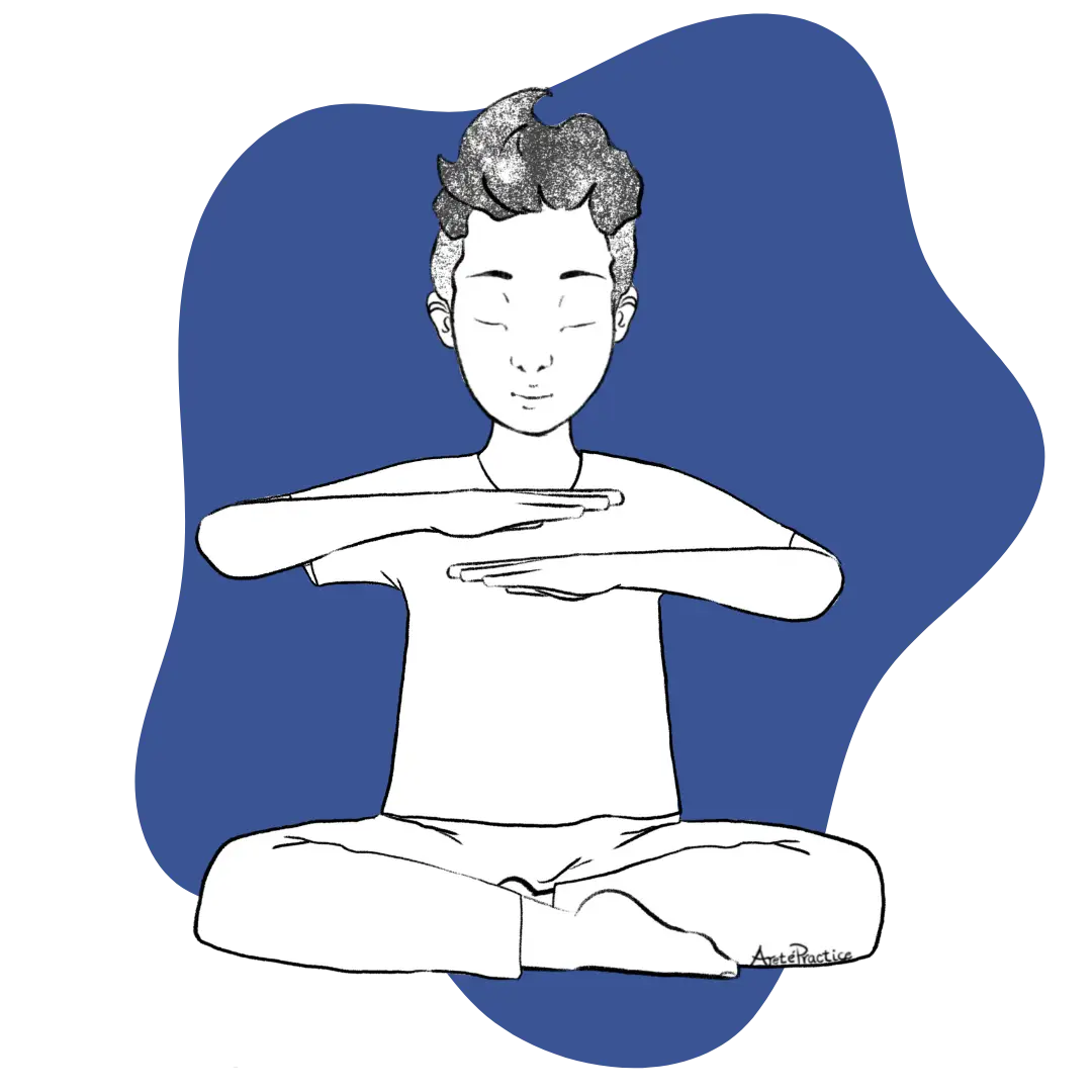 Illustration of George doing the Meditation for Self-Reverence Featured Image