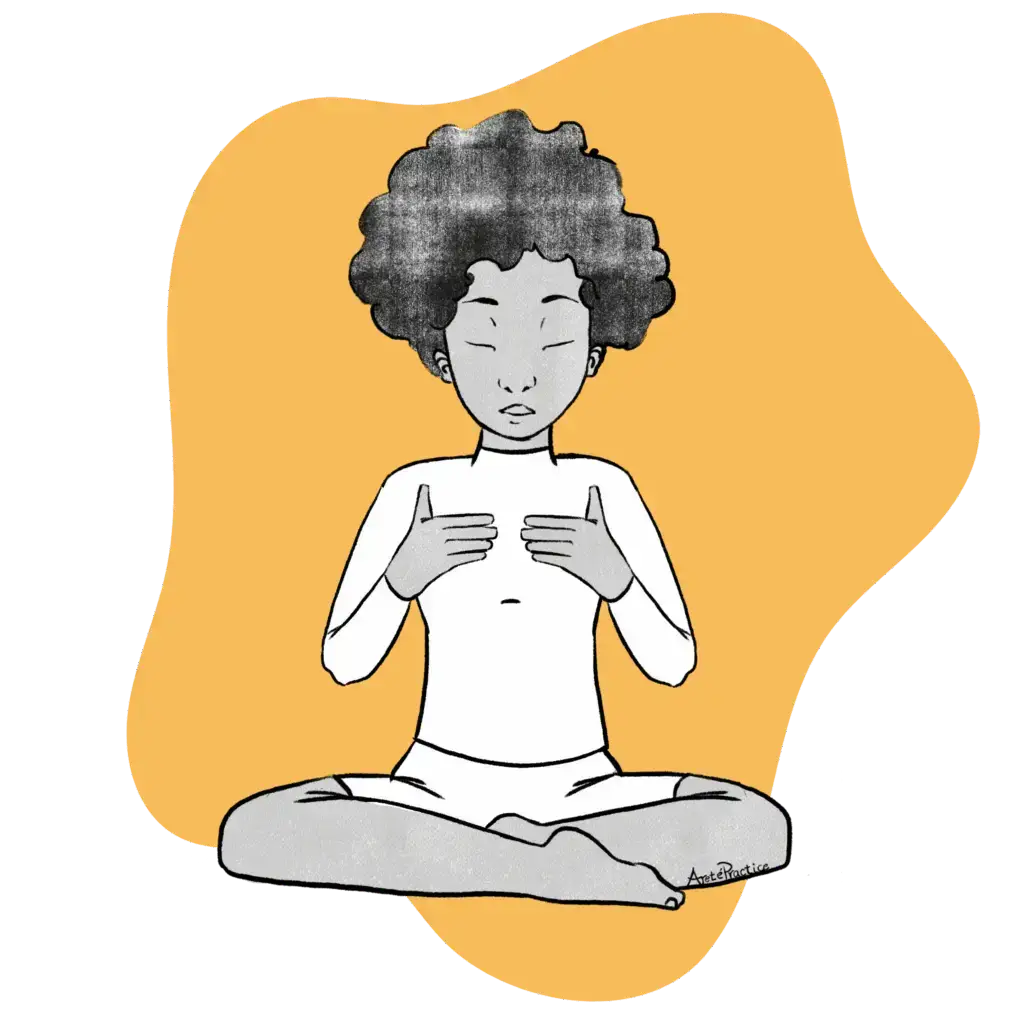 Illustration of Elaine doing the Two-Stroke Breath To Connect the Subconscious and the Intuition Featured Image
