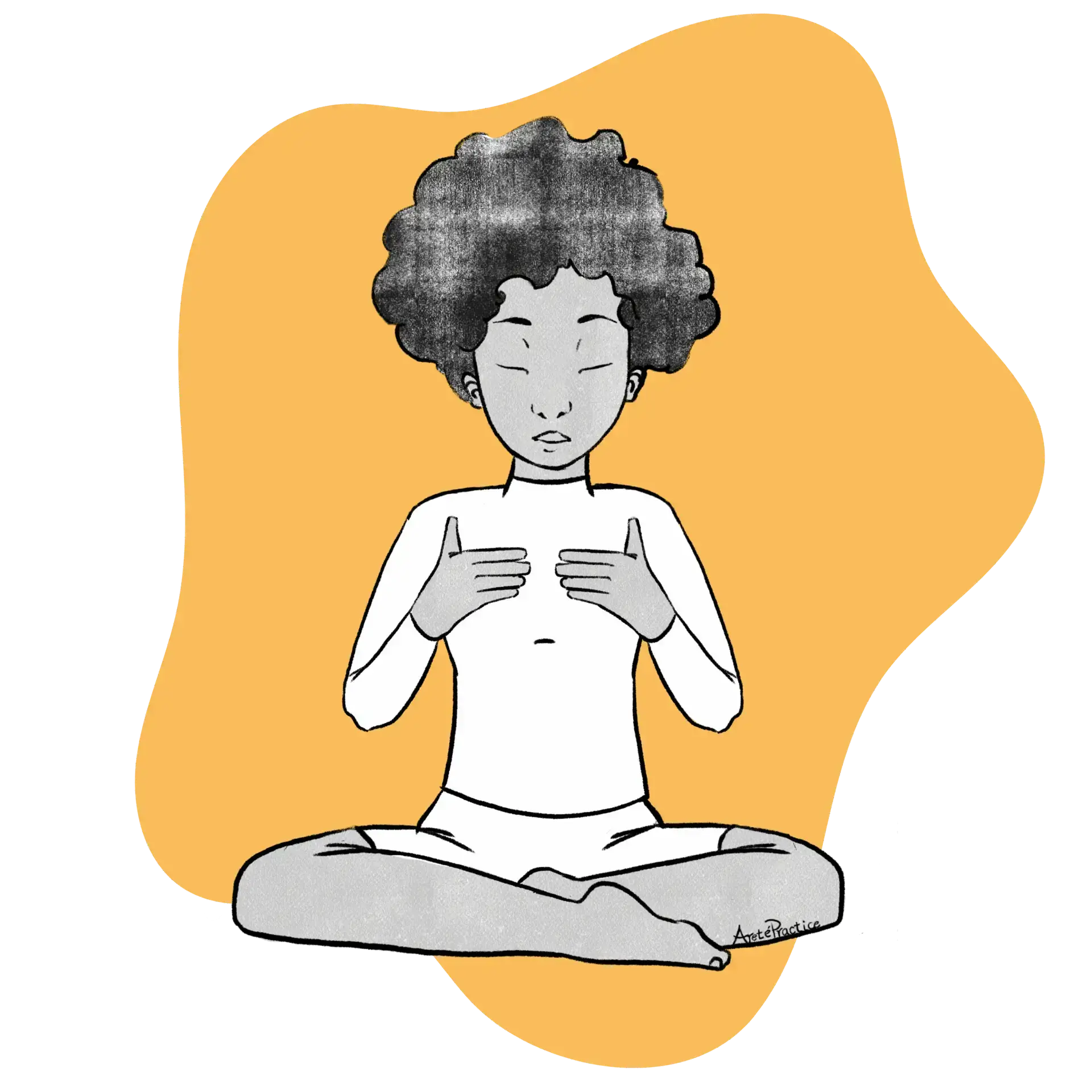 Illustration of Elaine doing the Two-Stroke Breath To Connect the Subconscious and the Intuition Featured Image