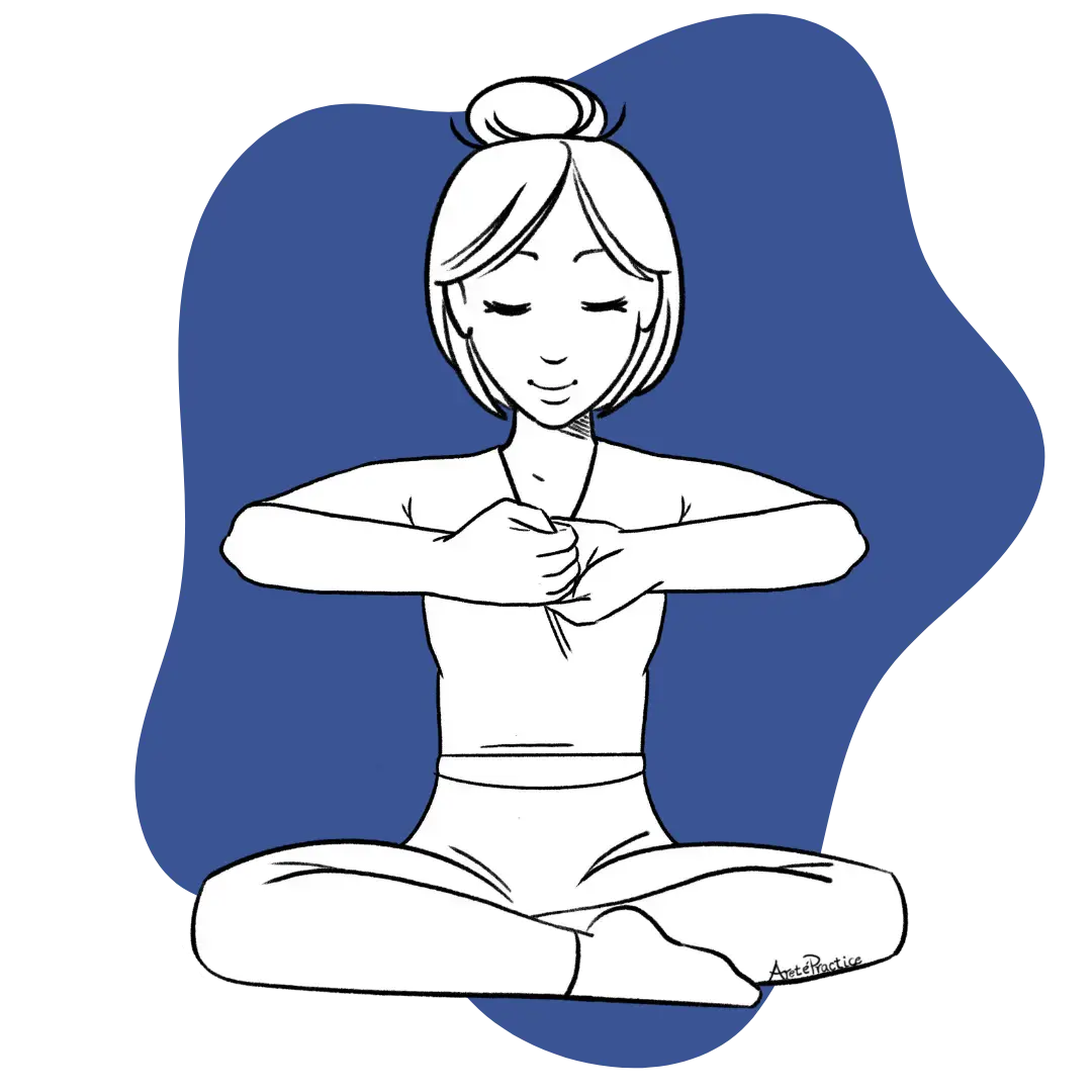 Illustration of Helen doing the Balancing the Apana Energy Featured Image