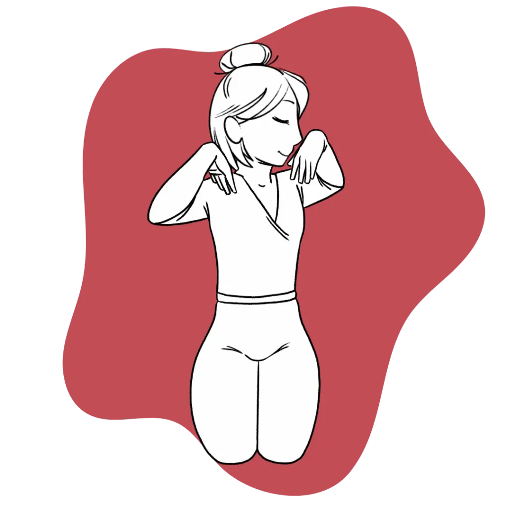 Illustration of Helen doing the Maha Shakti Chalnee Indra Mudra Featured Image