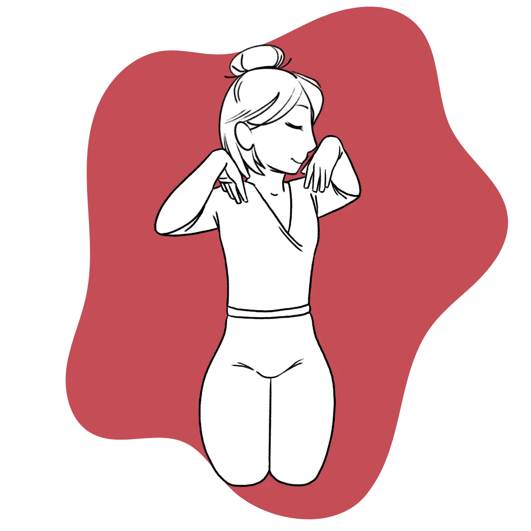 Illustration of Helen doing the Maha Shakti Chalnee Indra Mudra Featured Image