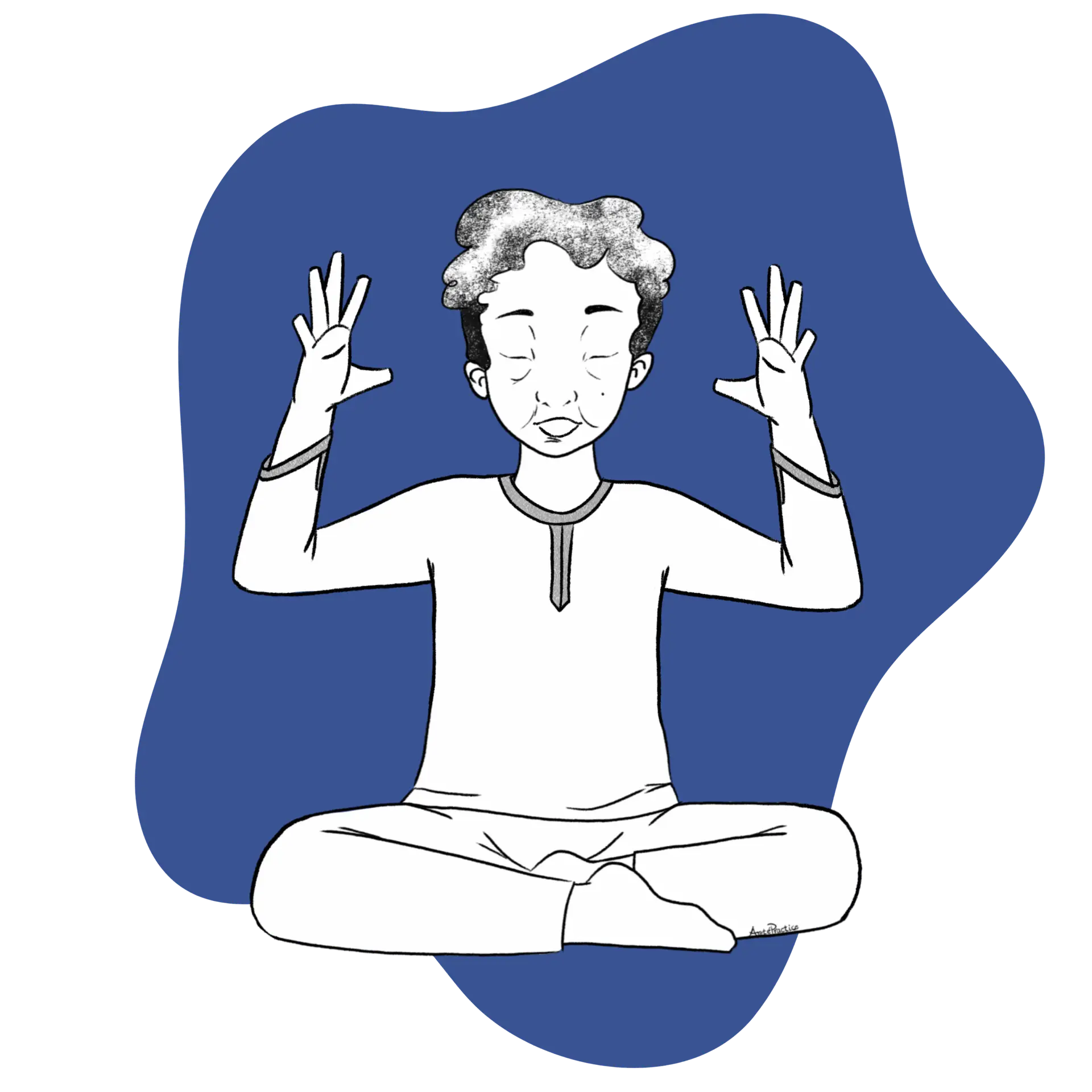 Illustration of Kramer sitting in easy pose doing the Power to Hear the Unheard Featured Image