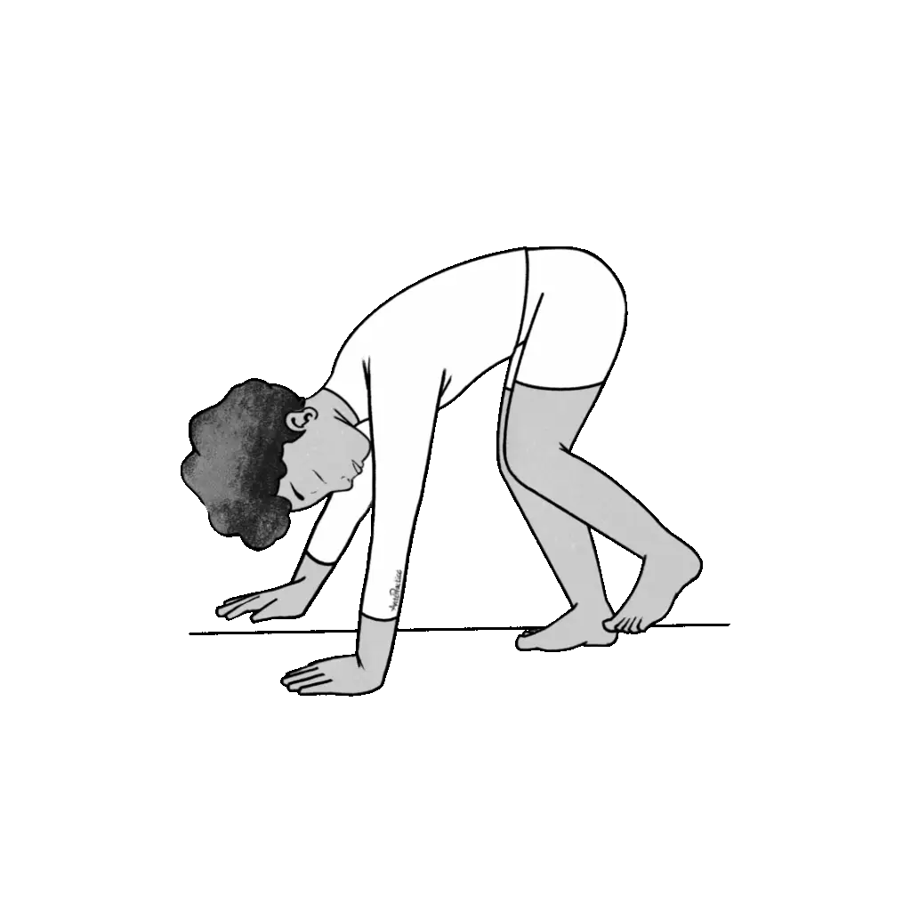 Illustration of Elaine doing the walking on hands and knees