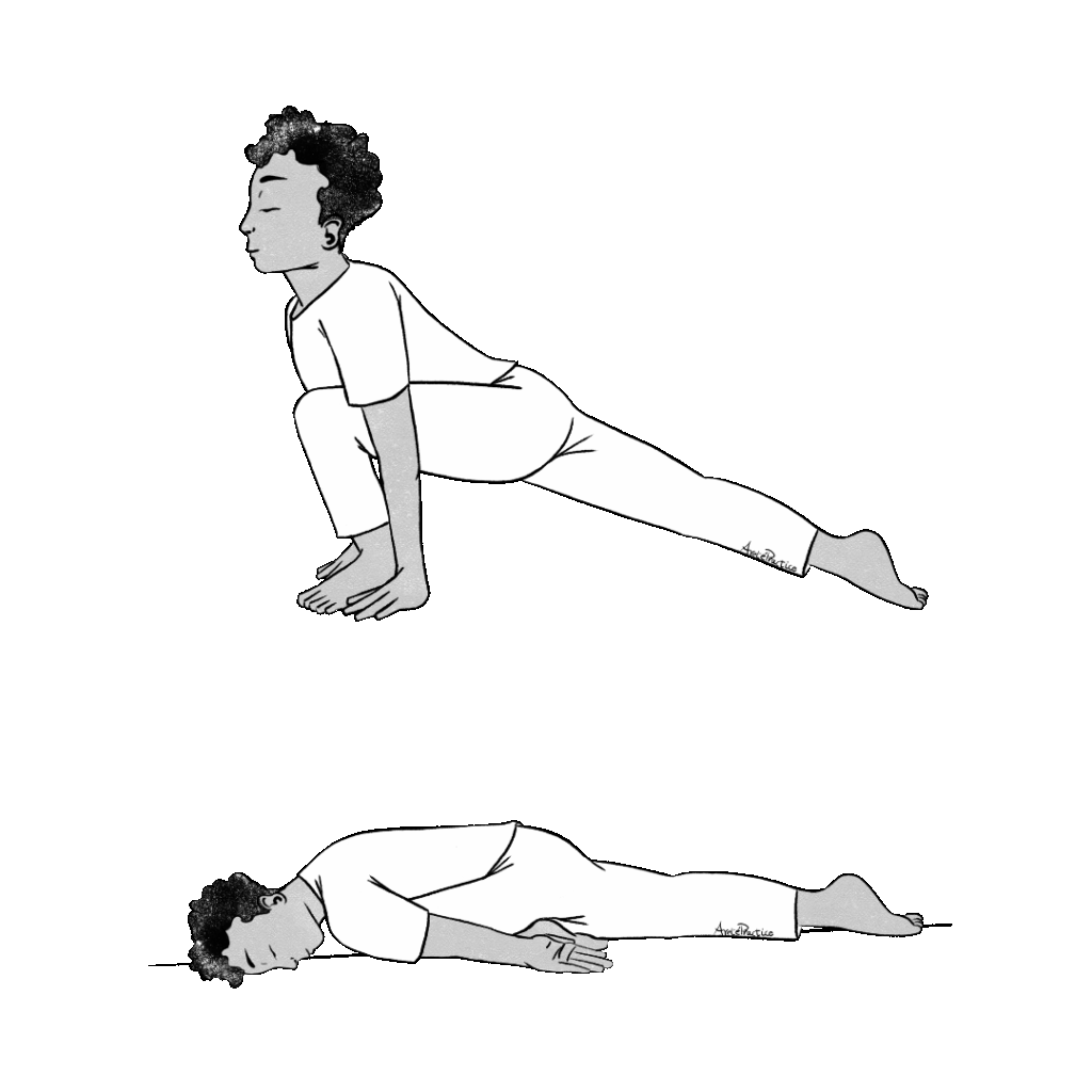 Illustration of Jerry doing the Lunge Stretch Exercise