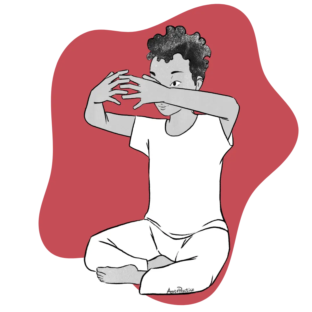 Illustration of Jerry sitting in easy pose doing the