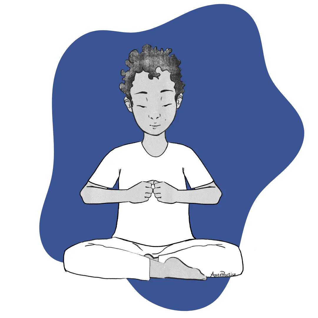 Illustration of Jerry sitting in easy pose doing the Meditation for Change Featured Image