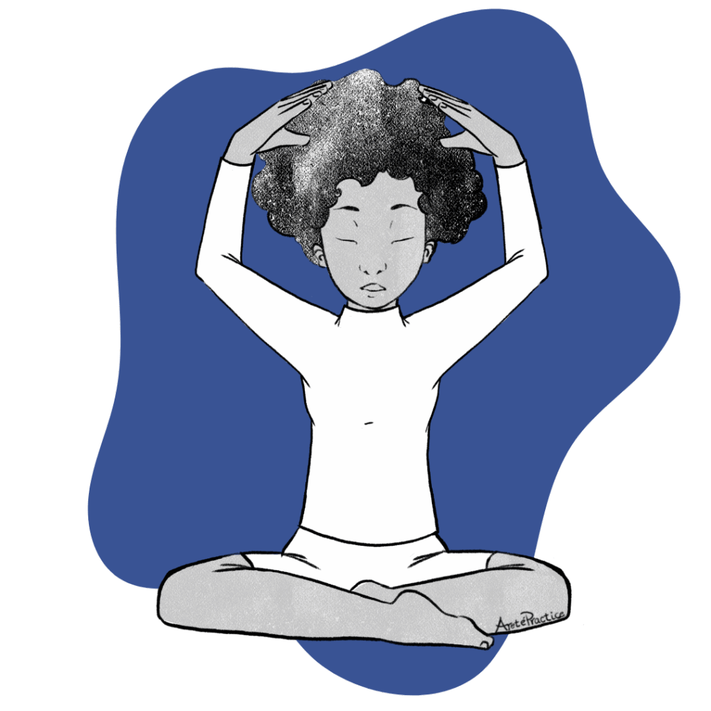 Illustration of Elaine doing the Meditation for  Self-Blessing Featured Image